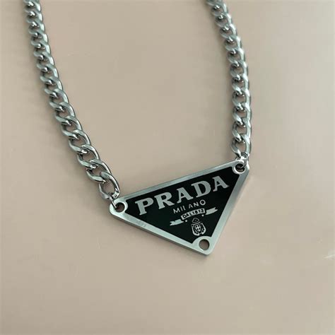 prada chain bracelet|prada necklace triangle price.